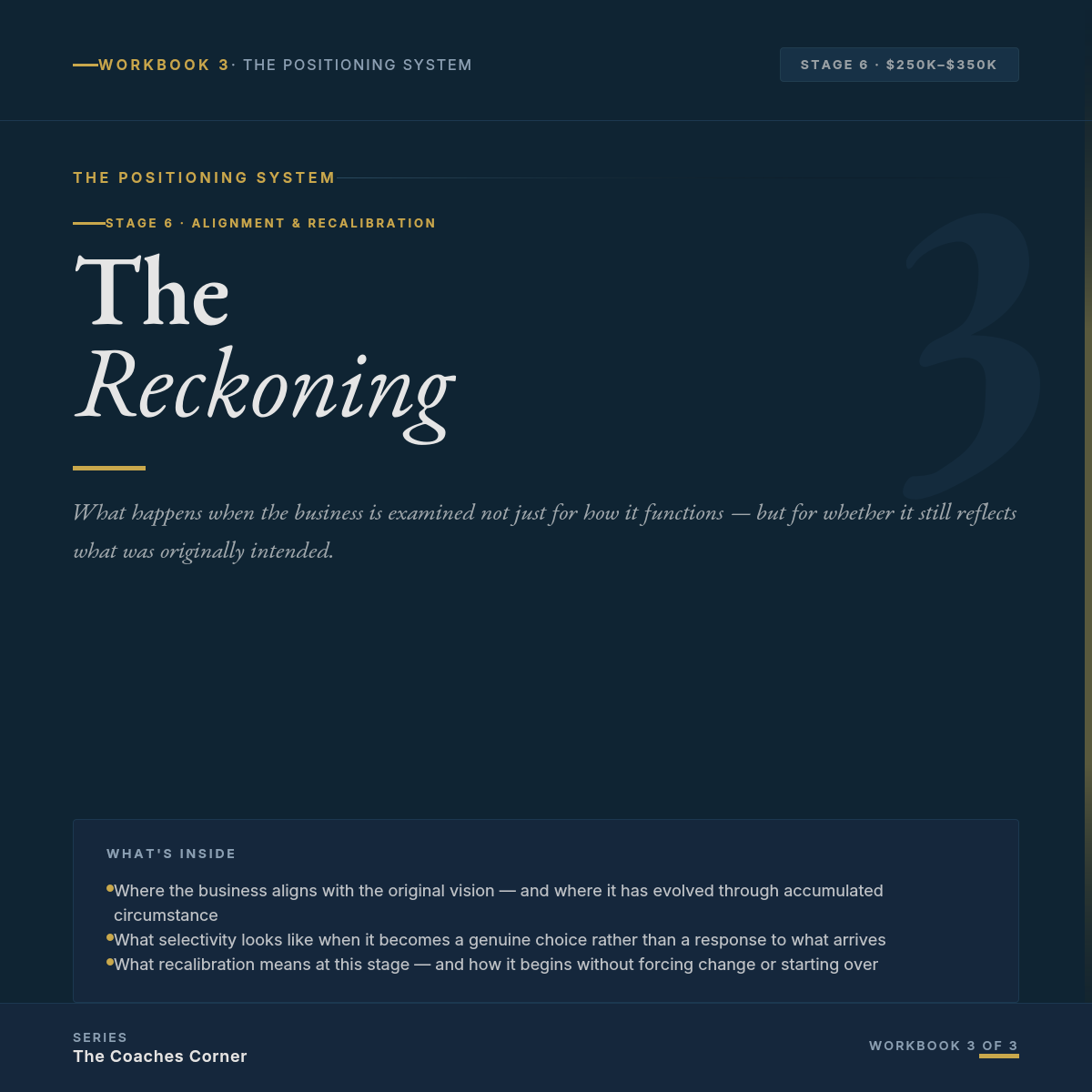 The Reckoning Workbook Cover