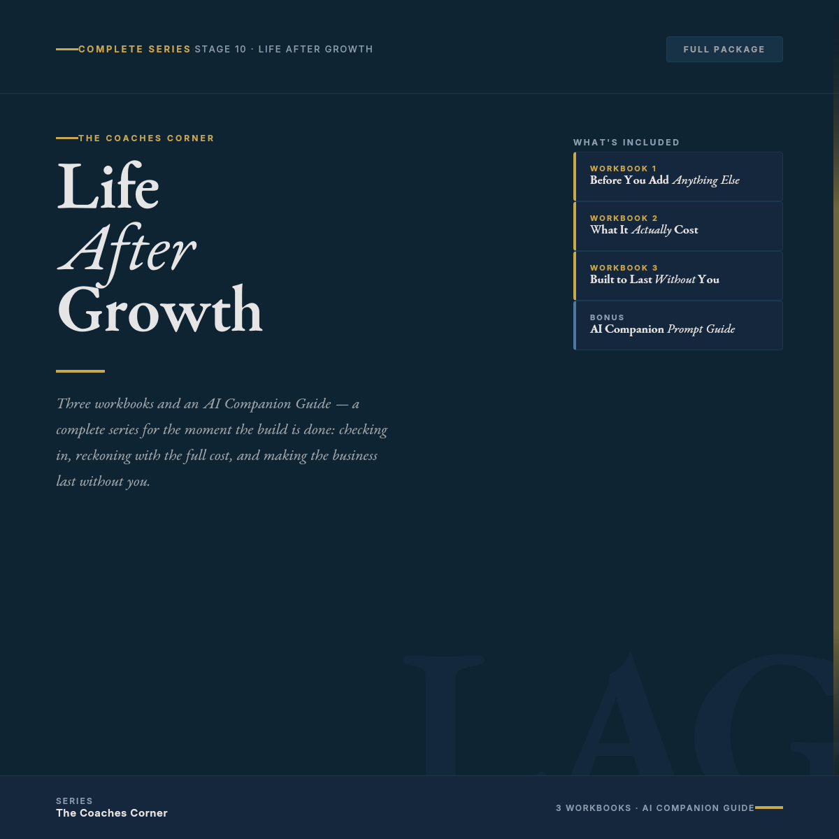 Life After Growth — Complete Stage 10 Series