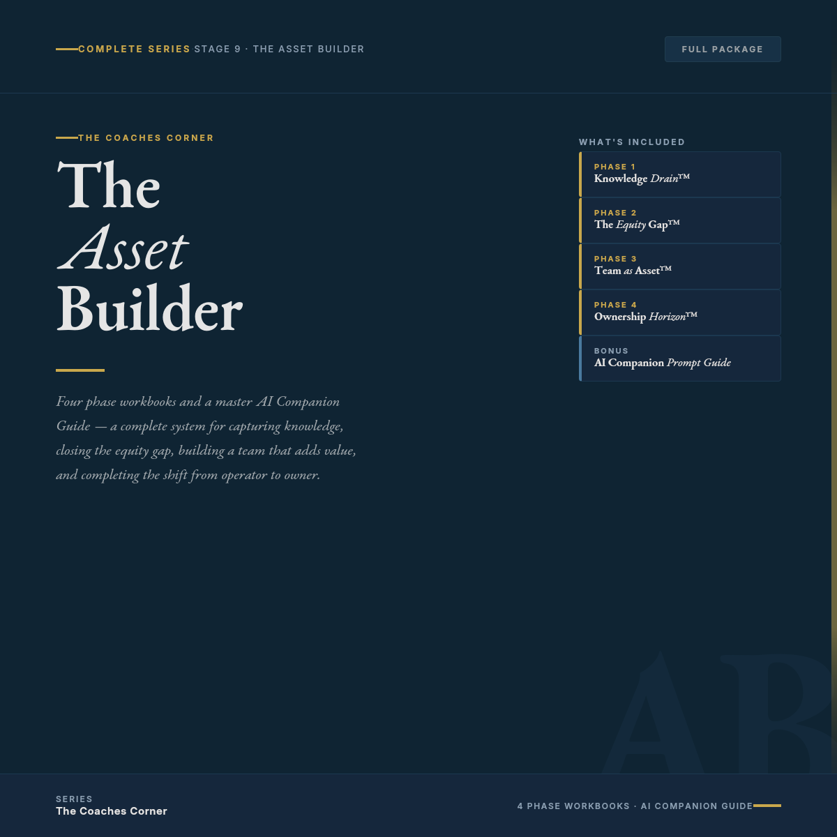 The Asset Builder — Complete Stage 9 Series
